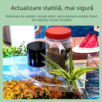 Raft de colț pentru acvariu, fără găuri, organizator pentru hrana peștilor, suport decorativ superior cu tavă pentru plante hidroponice