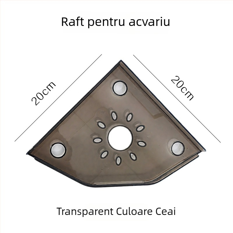 Raft de colț pentru acvariu, fără găuri, organizator pentru hrana peștilor, suport decorativ superior cu tavă pentru plante hidroponice