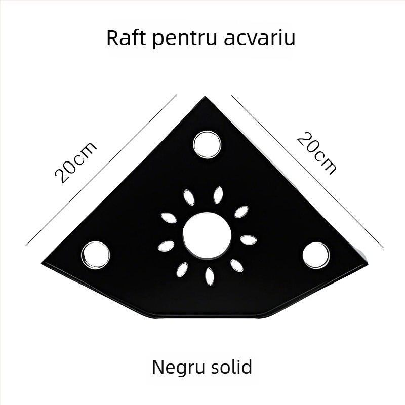 Raft de colț pentru acvariu, fără găuri, organizator pentru hrana peștilor, suport decorativ superior cu tavă pentru plante hidroponice