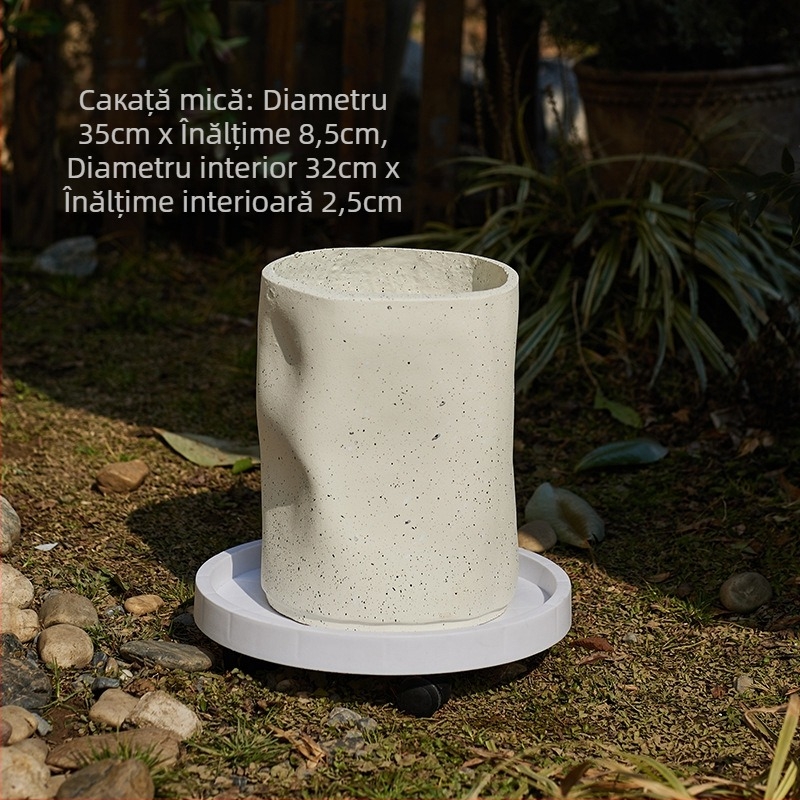 Ghiveci retro pentru plante - vază de podea mare pentru Monstera deliciosa și Pasărea paradisului