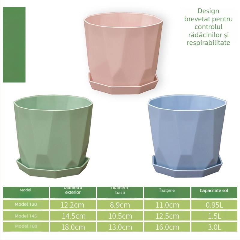 Ghiveci Nordic minimalist din rășină plastică pentru suculente, gros și durabil, respirabil, aspect ceramic imitativ
