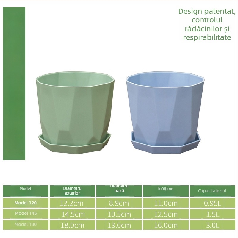 Ghiveci Nordic minimalist din rășină plastică pentru suculente, gros și durabil, respirabil, aspect ceramic imitativ