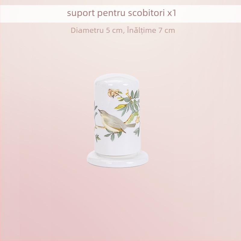 Set de veselă din porțelan cu os, decor sub glazură — boluri și farfurii în stil chinezesc modern