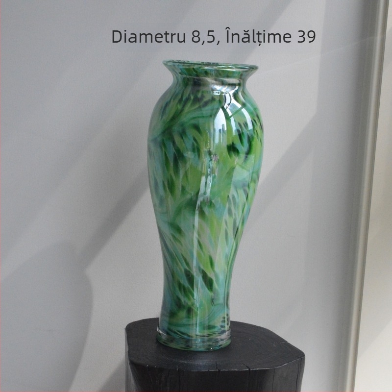 Vază de sticlă minimalistă, decor floral artistic de designer pentru sufragerie și hol