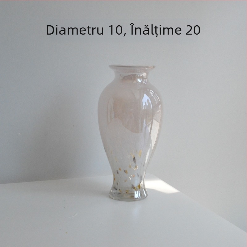 Vază de sticlă minimalistă, decor floral artistic de designer pentru sufragerie și hol