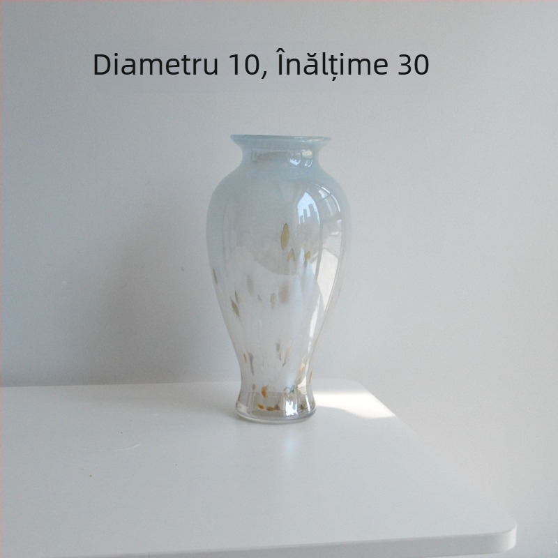 Vază de sticlă minimalistă, decor floral artistic de designer pentru sufragerie și hol
