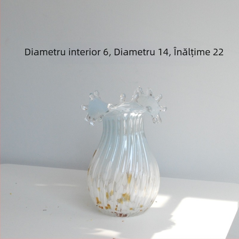 Vază de sticlă minimalistă, decor floral artistic de designer pentru sufragerie și hol