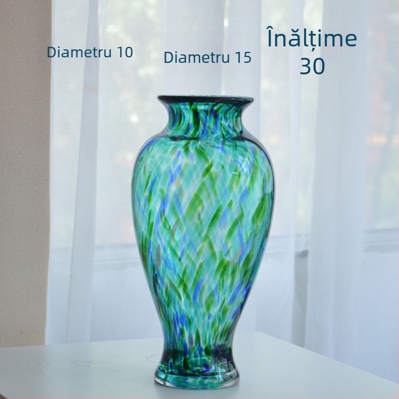 Vază de sticlă minimalistă, decor floral artistic de designer pentru sufragerie și hol