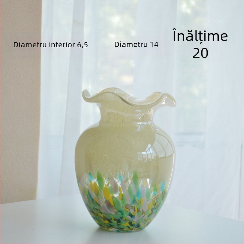 Vază de sticlă minimalistă, decor floral artistic de designer pentru sufragerie și hol