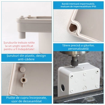 Cutie de control Yingxin pentru întrerupător, oprire de urgență, plastic impermeabil, alimentare industrială, atingere ușoară, configurații de găuri 1–6