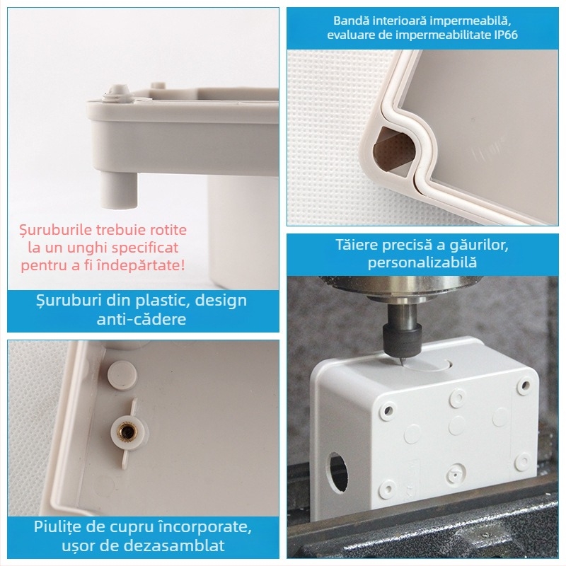 Cutie de control Yingxin pentru întrerupător, oprire de urgență, plastic impermeabil, alimentare industrială, atingere ușoară, configurații de găuri 1–6