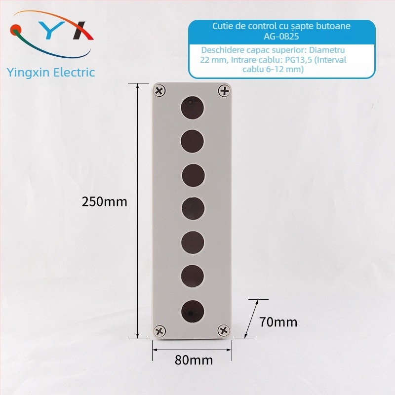 Cutie de control Yingxin pentru întrerupător, oprire de urgență, plastic impermeabil, alimentare industrială, atingere ușoară, configurații de găuri 1–6