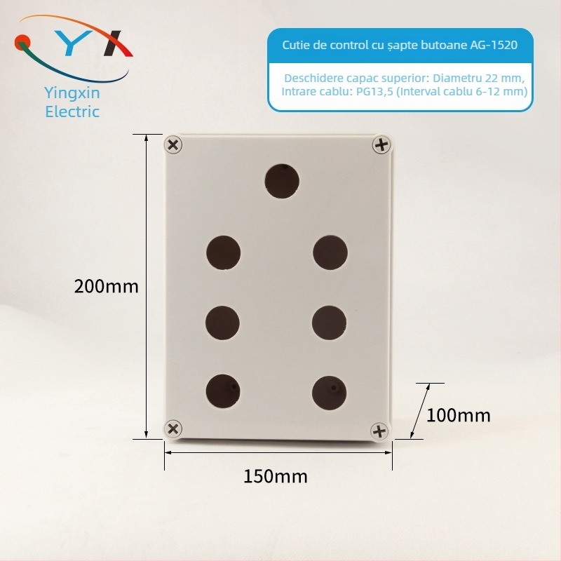 Cutie de control Yingxin pentru întrerupător, oprire de urgență, plastic impermeabil, alimentare industrială, atingere ușoară, configurații de găuri 1–6