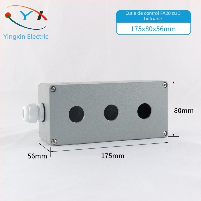 Cutie de control Yingxin pentru întrerupător, oprire de urgență, plastic impermeabil, alimentare industrială, atingere ușoară, configurații de găuri 1–6