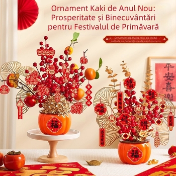 Decorațiune pentru living de Anul Nou: galeata norocului cu ornament de prosperitate