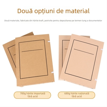Cutie arhivă din hârtie kraft fără acid, întărită, dimensiune A4, pentru documente, posibilitatea imprimării siglei