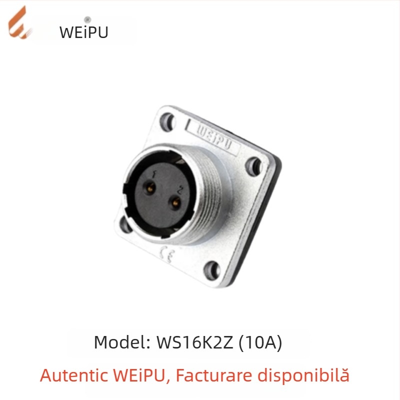 Weipu WS16 conector aeronautic și conector cablu industrial, 2P–10P, izolator PPS