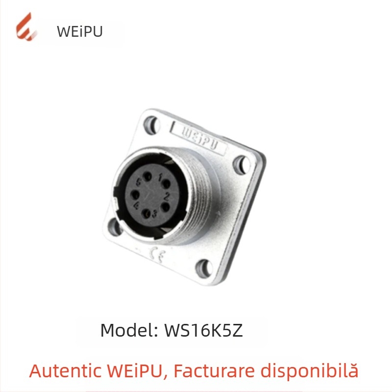Weipu WS16 conector aeronautic și conector cablu industrial, 2P–10P, izolator PPS