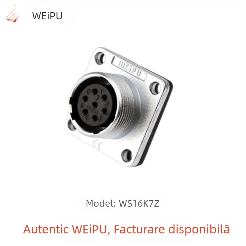 Weipu WS16 conector aeronautic și conector cablu industrial, 2P–10P, izolator PPS