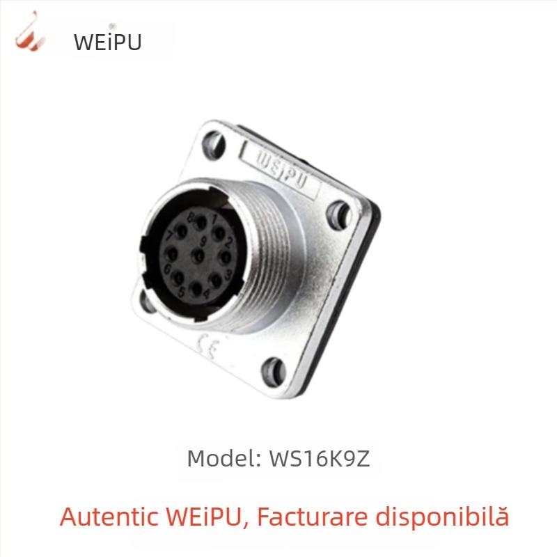 Weipu WS16 conector aeronautic și conector cablu industrial, 2P–10P, izolator PPS