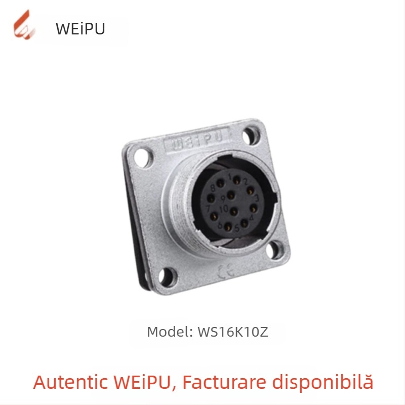 Weipu WS16 conector aeronautic și conector cablu industrial, 2P–10P, izolator PPS