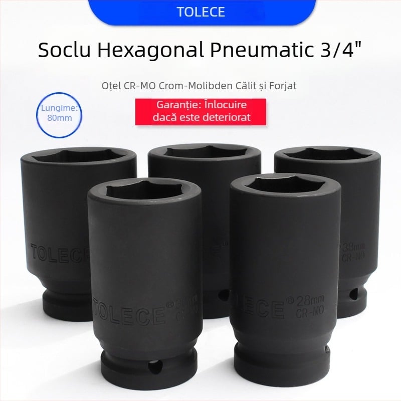 Cuplă pneumatică hexagonală prelungită pentru 3/4, cap de soclu pentru impact, adaptor pentru anvelope, unelte metalice