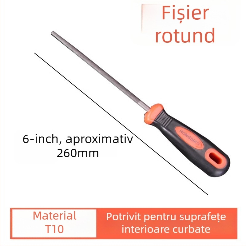 Fișier din oțel T12 pentru lustruirea metalelor, dinți fini, fișier drept, semi-circular și triunghiular pentru modelarea lemnului