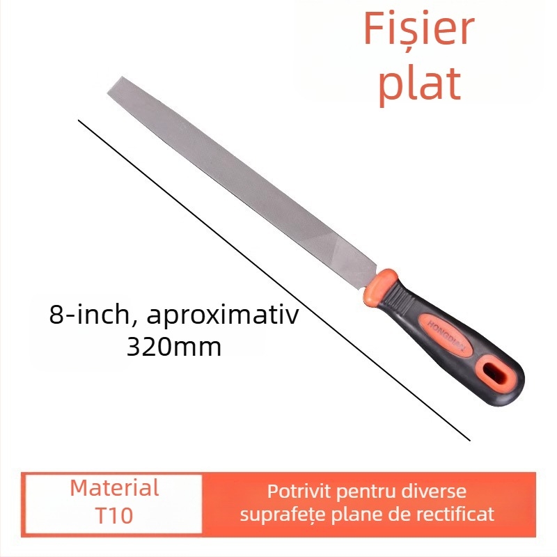 Fișier din oțel T12 pentru lustruirea metalelor, dinți fini, fișier drept, semi-circular și triunghiular pentru modelarea lemnului