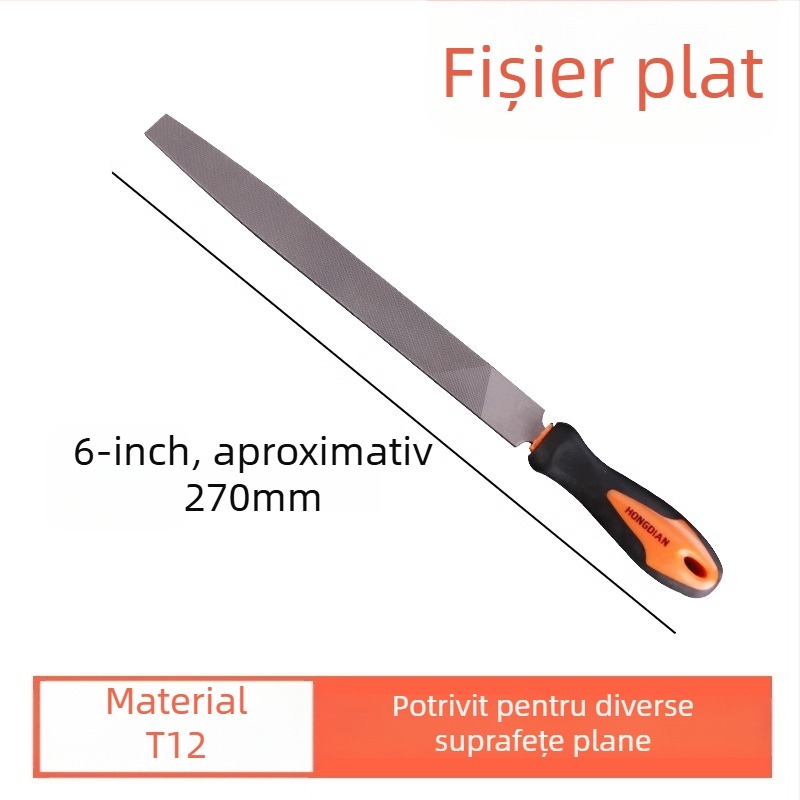Fișier din oțel T12 pentru lustruirea metalelor, dinți fini, fișier drept, semi-circular și triunghiular pentru modelarea lemnului
