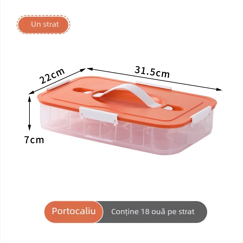 Cutie portabilă pentru ouă, bucătărie și frigider — sigilată, rezistentă la praf, din plastic alimentar, cu mai multe compartimente