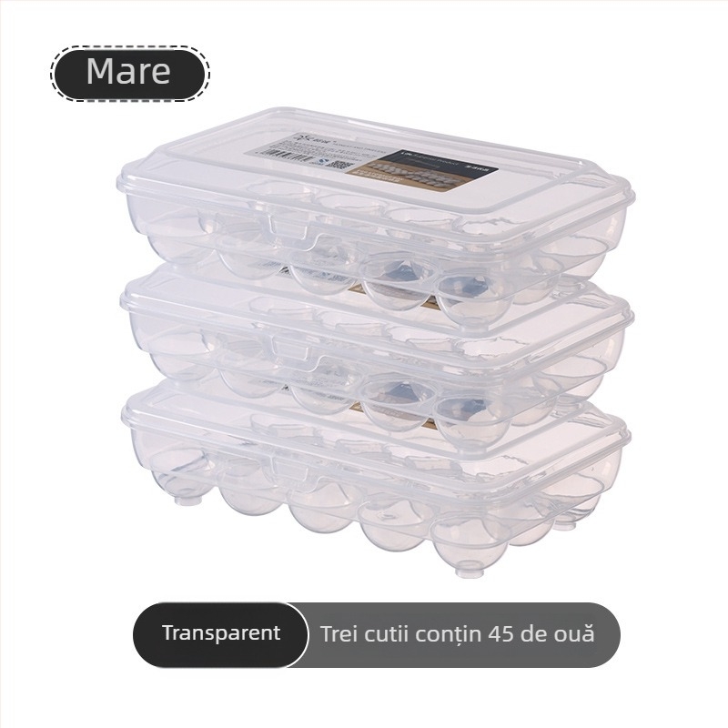 Cutie portabilă pentru ouă, bucătărie și frigider — sigilată, rezistentă la praf, din plastic alimentar, cu mai multe compartimente