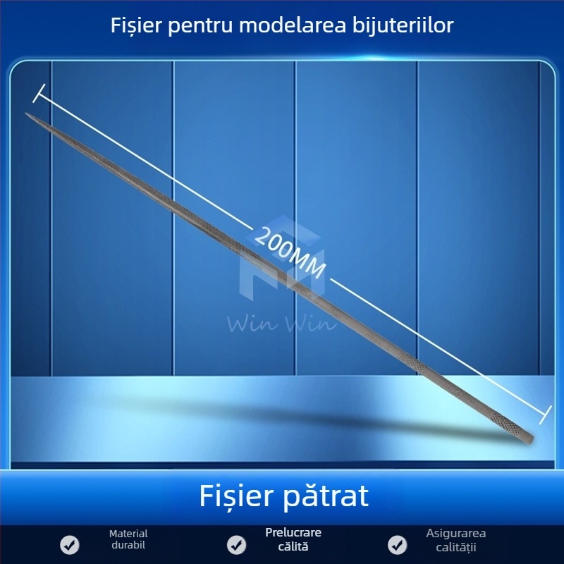 Set de fișiere pentru modelarea bijuteriilor: fișiere triunghiale, semicerc, frunză de bambus și fișiere plate, lungime 200/140 mm, unelte de polisare marca Pigeon.
