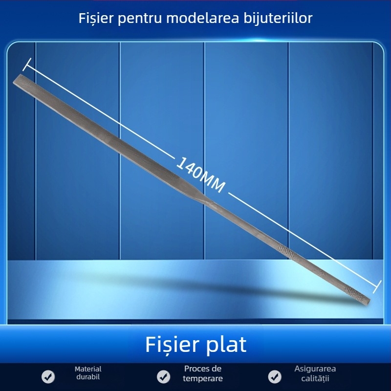 Set de fișiere pentru modelarea bijuteriilor: fișiere triunghiale, semicerc, frunză de bambus și fișiere plate, lungime 200/140 mm, unelte de polisare marca Pigeon.