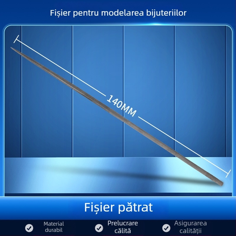 Set de fișiere pentru modelarea bijuteriilor: fișiere triunghiale, semicerc, frunză de bambus și fișiere plate, lungime 200/140 mm, unelte de polisare marca Pigeon.