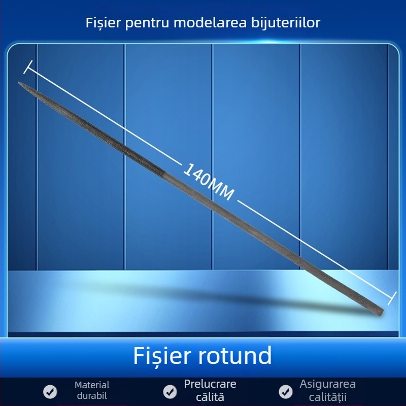 Set de fișiere pentru modelarea bijuteriilor: fișiere triunghiale, semicerc, frunză de bambus și fișiere plate, lungime 200/140 mm, unelte de polisare marca Pigeon.