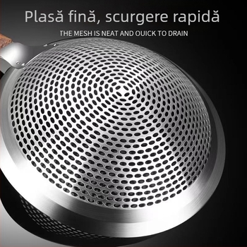 Sită mare din oțel inoxidabil pentru uz casnic, potrivită pentru tăiței și găluște, filtru pentru prăjit