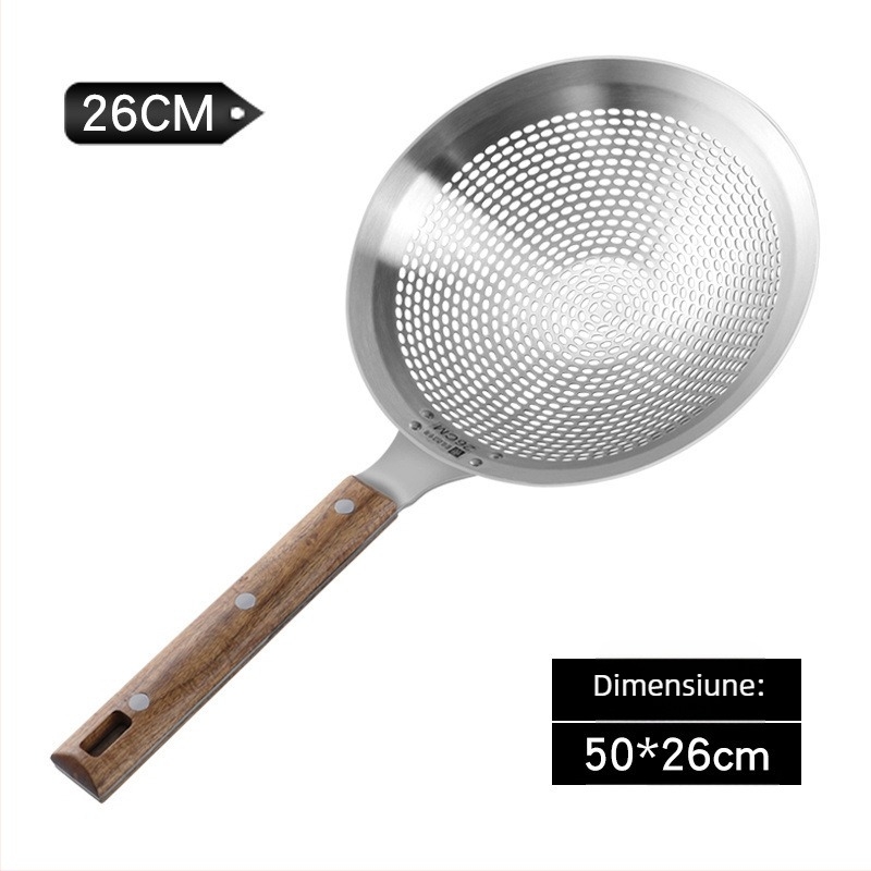 Sită mare din oțel inoxidabil pentru uz casnic, potrivită pentru tăiței și găluște, filtru pentru prăjit