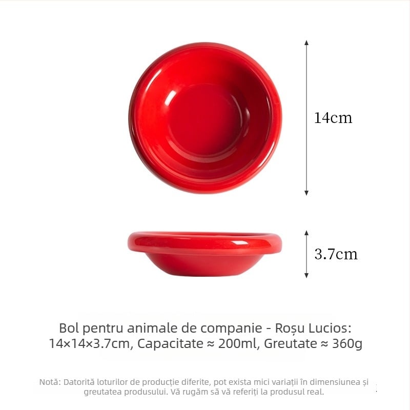 Castron ceramic pentru pisici, cu bază stabilă, pentru mâncare și apă