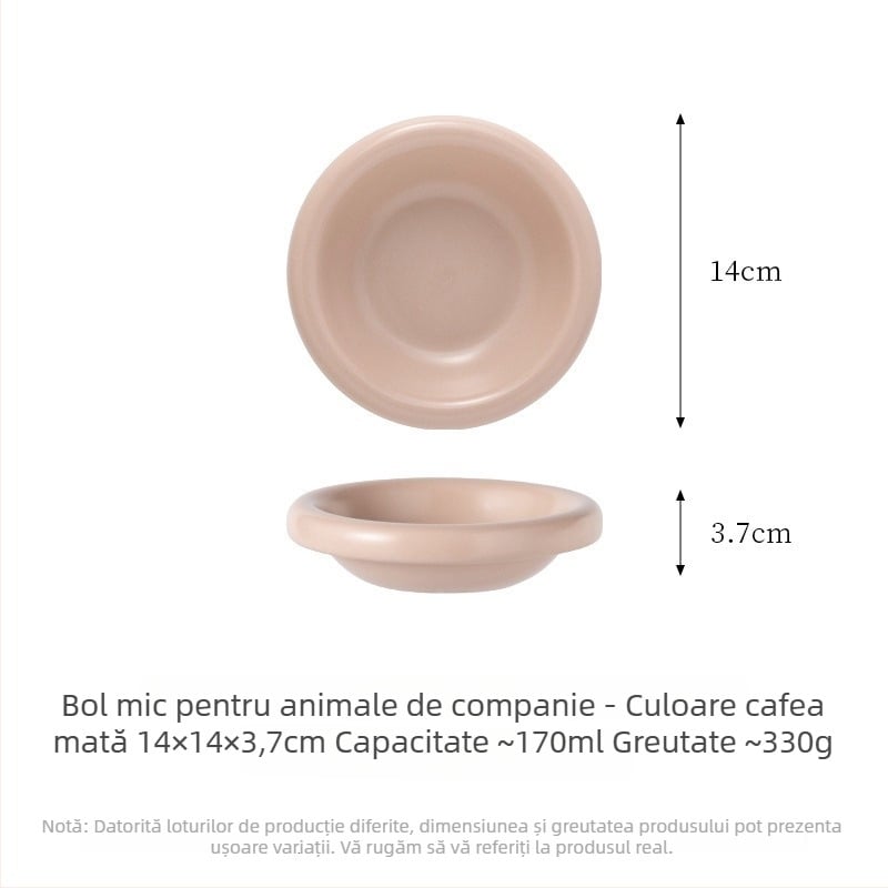 Castron ceramic pentru pisici, cu bază stabilă, pentru mâncare și apă