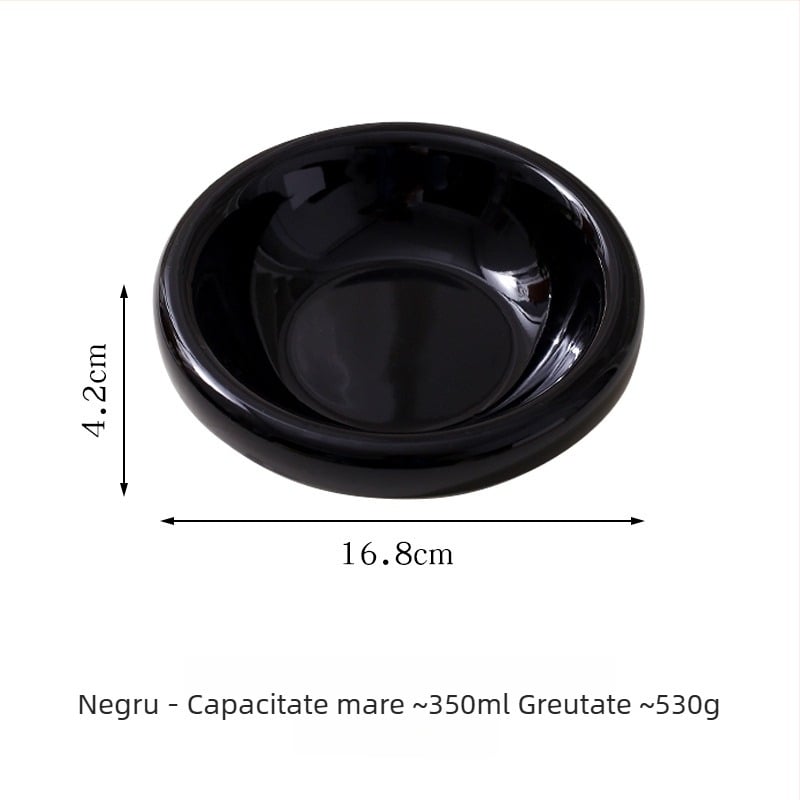 Castron ceramic pentru pisici, cu bază stabilă, pentru mâncare și apă