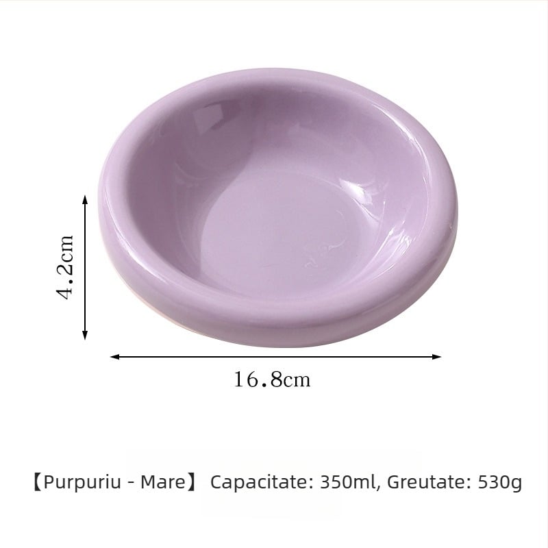 Castron ceramic pentru pisici, cu bază stabilă, pentru mâncare și apă
