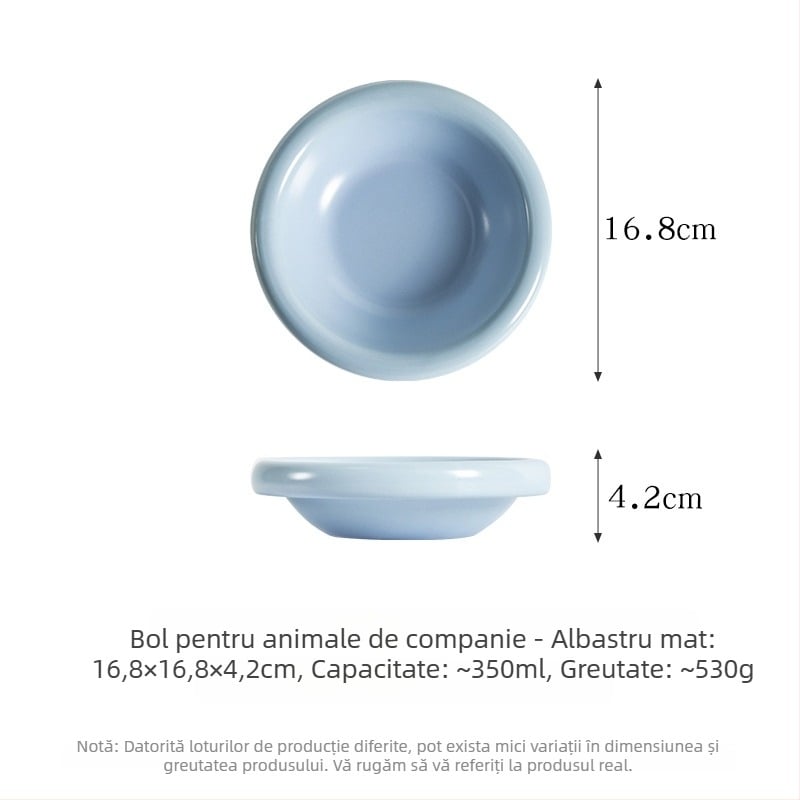Castron ceramic pentru pisici, cu bază stabilă, pentru mâncare și apă