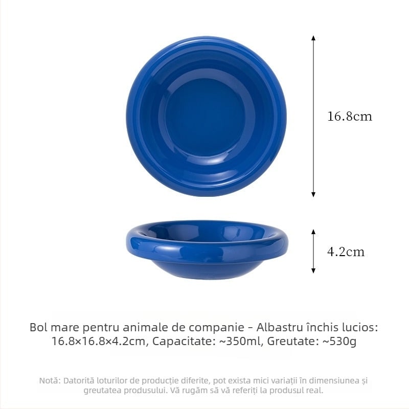 Castron ceramic pentru pisici, cu bază stabilă, pentru mâncare și apă