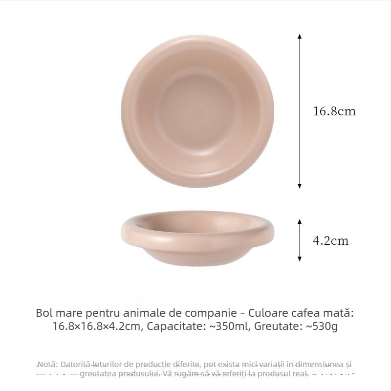 Castron ceramic pentru pisici, cu bază stabilă, pentru mâncare și apă