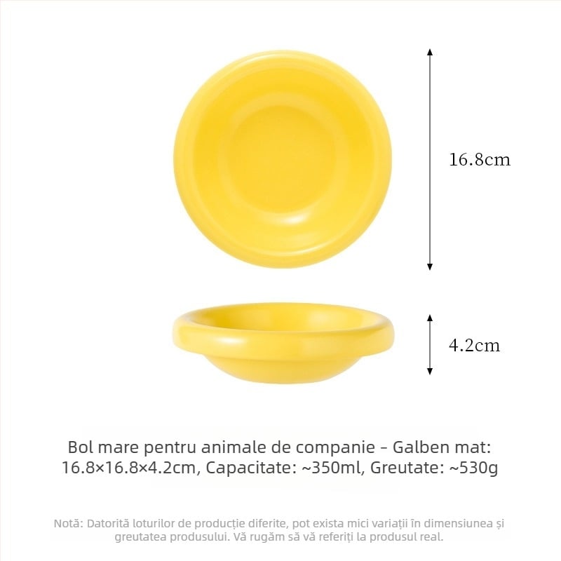 Castron ceramic pentru pisici, cu bază stabilă, pentru mâncare și apă
