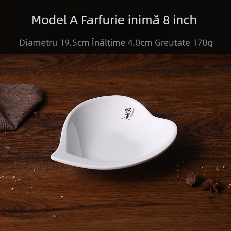 Farfurie A5 din melamină – farfurie cu formă neregulată, imitând porțelanul, pentru mese și gustări