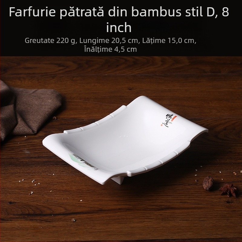 Farfurie A5 din melamină – farfurie cu formă neregulată, imitând porțelanul, pentru mese și gustări