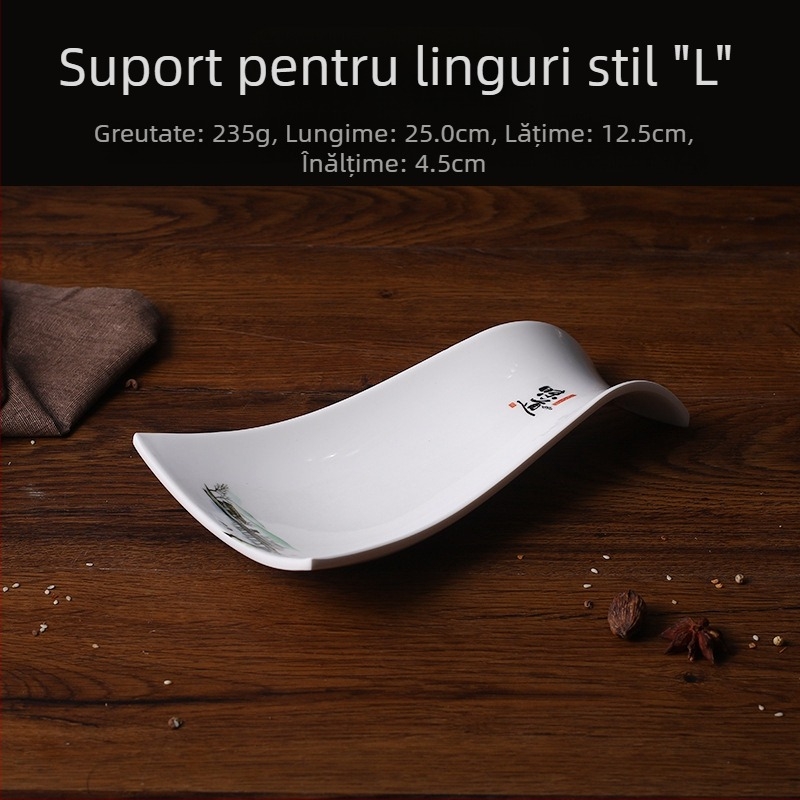 Farfurie A5 din melamină – farfurie cu formă neregulată, imitând porțelanul, pentru mese și gustări