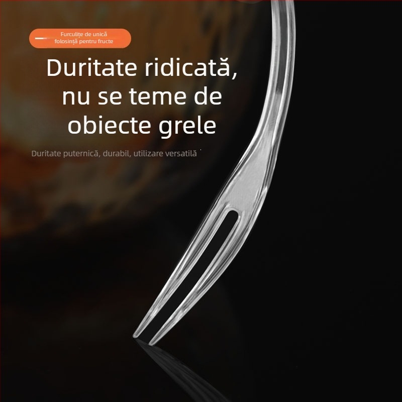 Furculiță de fructe de unică folosință, în formă de inimă, ambalată individual, din plastic transparent, pentru karaoke, 3000 de bucăți în vrac