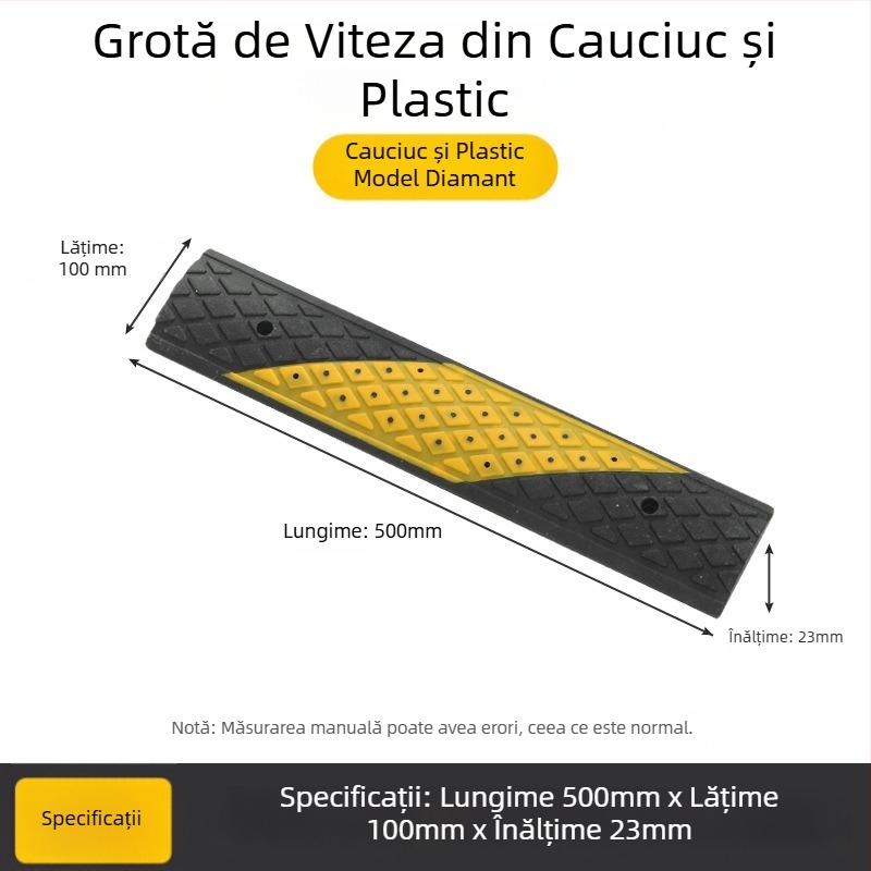 Limitator de viteză pentru banda de biciclete și zonă pietonală, cu suprafață antiderapantă